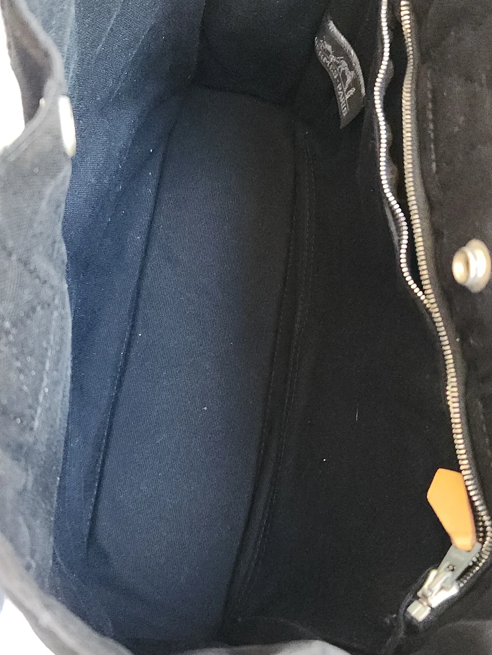 Hermes Black Canvas Bag with silver snap closure - Picture 11 of 16
